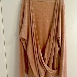 Beautiful faux wrap sweater in pale pink size XL. Looks great with a white tank